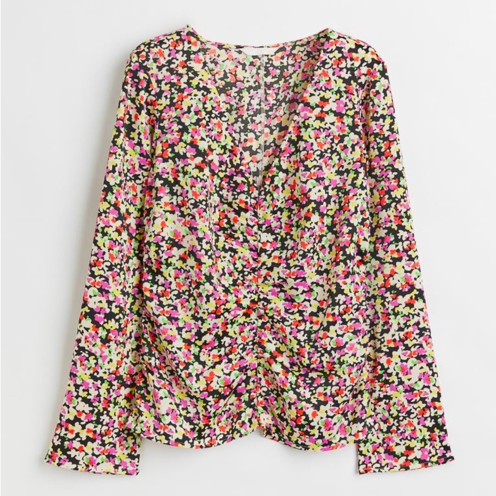 Multicolor Gathered Blouse